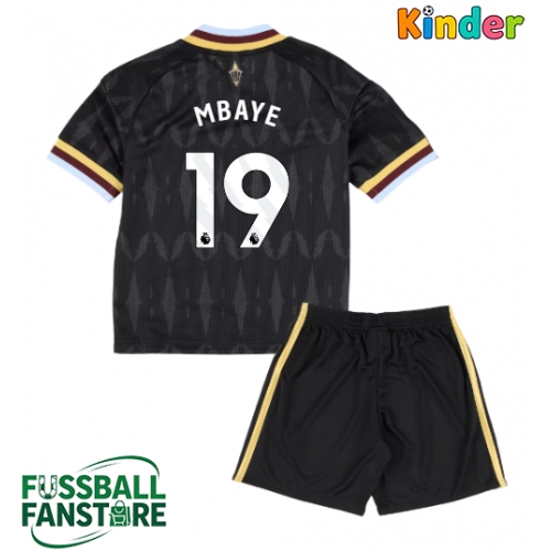 Aston Villa Ibrahim Mbaye #19 Replik Auswärtstrikot Kinder 2026-27 Kurzarm (+ Kurze Hosen)